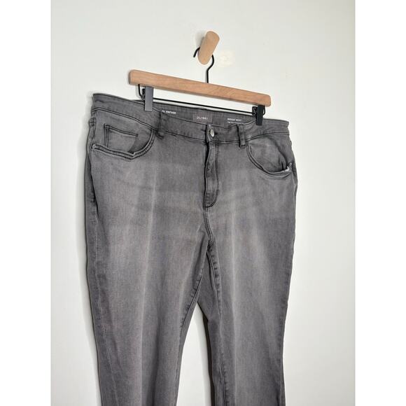 DL1961 Bridget Bootcut Jeans Plus Size 20W Gray Light Tornade Denim Split Hem - Picture 4 of 10
